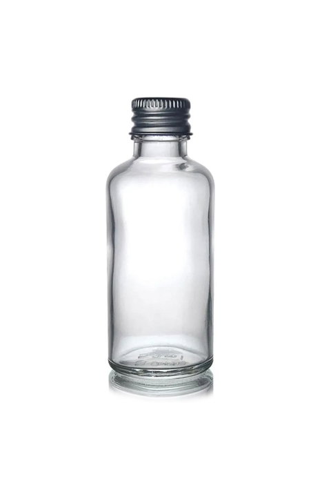 Hermia Juego de 6 Botellas de Vidrio Transparente y Plateado de 50 ml